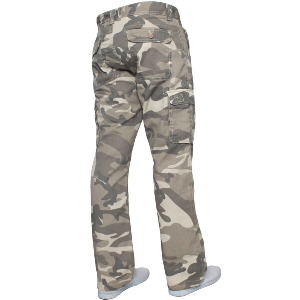 Kruze Mens Military Combat Work Trousers Camouflage Cargo Camo Army Casual Pants In Beige - Image 6