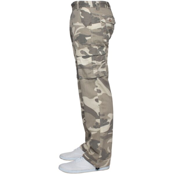 Kruze Mens Military Combat Work Trousers Camouflage Cargo Camo Army Casual Pants In Beige - Image 4