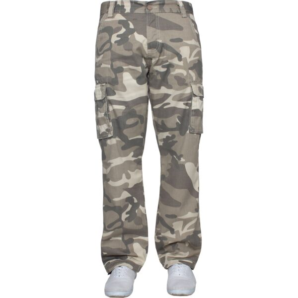 Kruze Mens Military Combat Work Trousers Camouflage Cargo Camo Army Casual Pants In Beige - Image 3