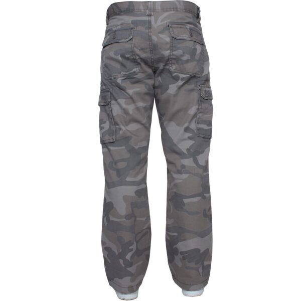 Kruze Mens Military Combat Work Trousers Camouflage Cargo Camo Army Casual Pants In Grey - Image 5