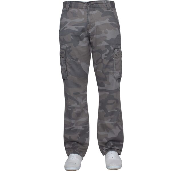 Kruze Mens Military Combat Work Trousers Camouflage Cargo Camo Army Casual Pants In Grey - Image 3