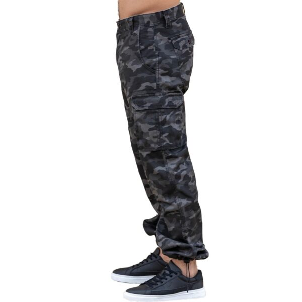 Kruze Mens Military Combat Work Trousers Camouflage Cargo Camo Army Casual Pants In Dark Grey - Image 5