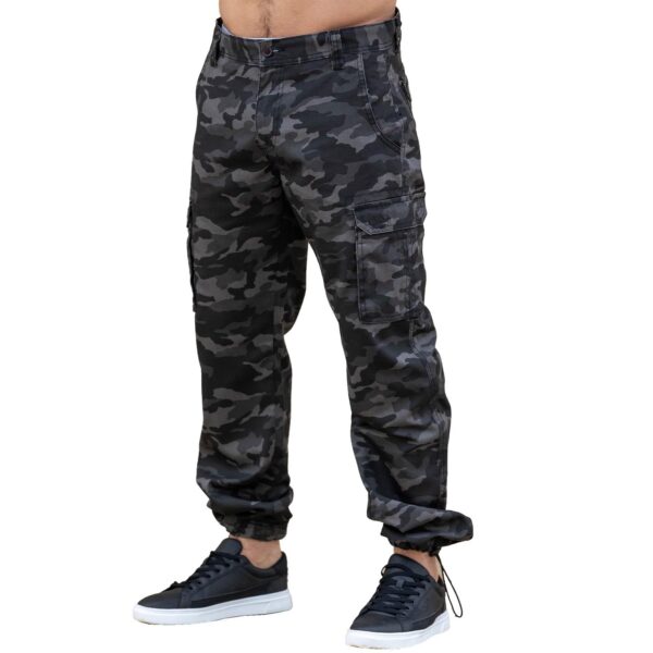 Kruze Mens Military Combat Work Trousers Camouflage Cargo Camo Army Casual Pants In Dark Grey