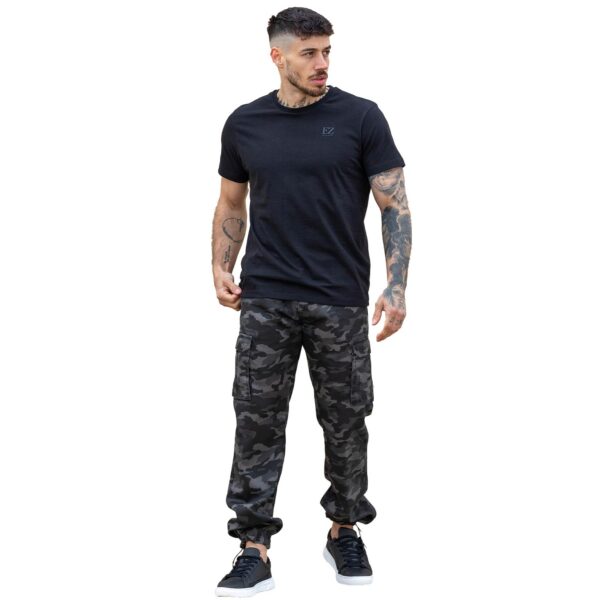 Kruze Mens Military Combat Work Trousers Camouflage Cargo Camo Army Casual Pants In Dark Grey - Image 9