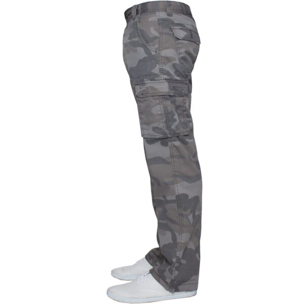 Kruze Mens Military Combat Work Trousers Camouflage Cargo Camo Army Casual Pants In Grey - Image 4