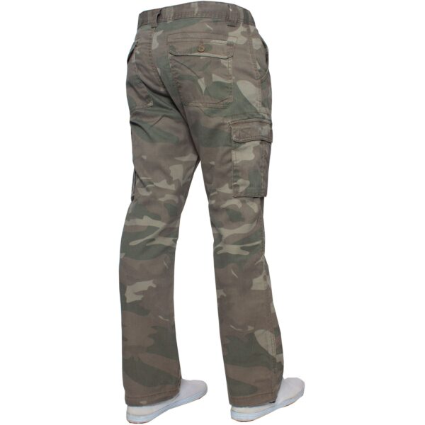 Kruze Mens Military Combat Work Trousers Camouflage Cargo Camo Army Casual Pants In Khaki - Image 5