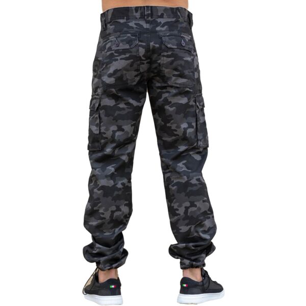 Kruze Mens Military Combat Work Trousers Camouflage Cargo Camo Army Casual Pants In Dark Grey - Image 4