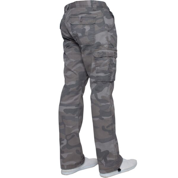 Kruze Mens Military Combat Work Trousers Camouflage Cargo Camo Army Casual Pants In Grey - Image 6