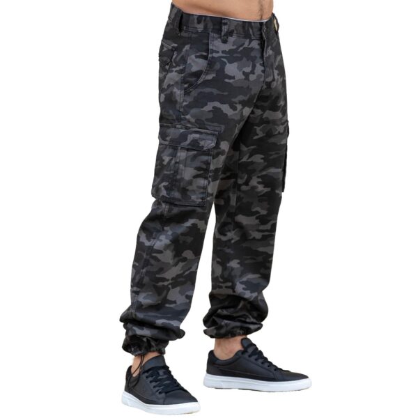 Kruze Mens Military Combat Work Trousers Camouflage Cargo Camo Army Casual Pants In Dark Grey - Image 6